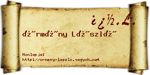Örmény László névjegykártya